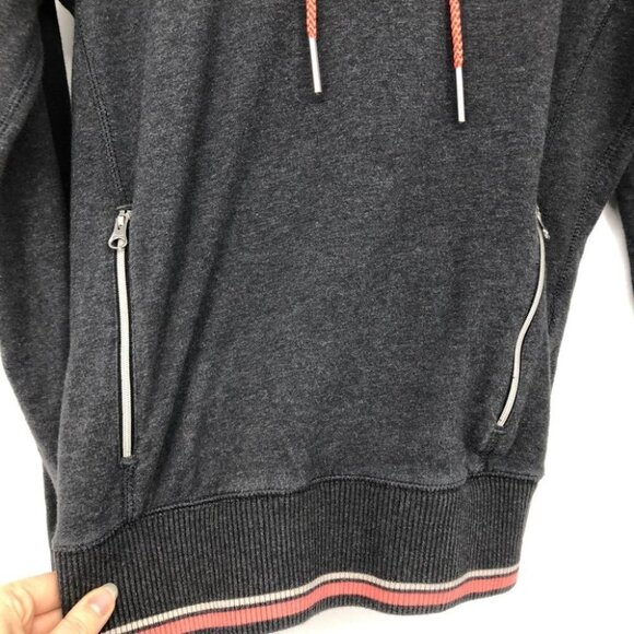 Puma charcoal grey pullover hoodie with through pocket hot pink accents S - Picture 7 of 13